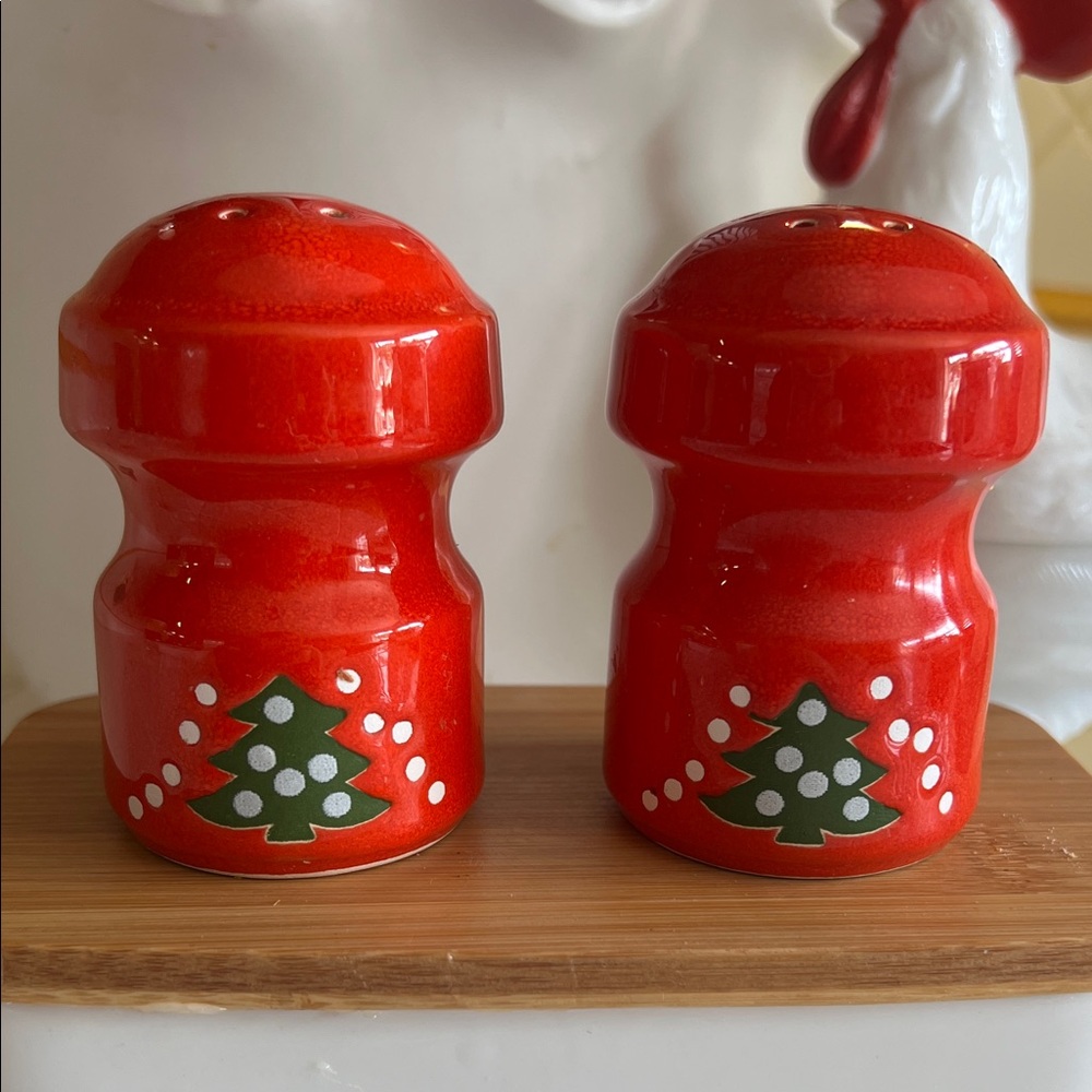 Festive Red Salt and Pepper Shakers